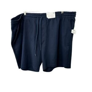 Stylus 8" Mens Navy Blue Fleece Jogger Shorts Size 4XL Side Pockets NEW